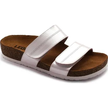 Dámská obuv Leon 4000 Dámská zdravotní kožená obuv s přezkami přes nárt - Perlová Velikost: 41