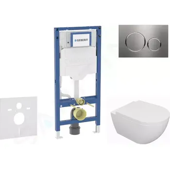 Geberit Duofix Set předstěnové instalace, klozetu Oudee a sedátka softclose, tlačítko Sigma20, nerez, SANI11CA6100B