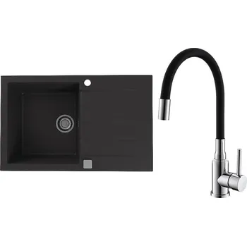 Set Alveus (dřez Cadit 20 Black 91 + baterie Mintas Černá/Chrom) SETA23167