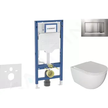 Geberit Duofix Set předstěnové instalace, klozetu Oudee a sedátka softclose, tlačítko Sigma30, lakovaný chrom mat/chrom, SANI11CA1122B
