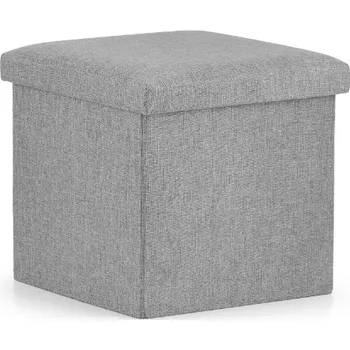 Taburet Skládací taburetka s úložným prostorem "L" světle šedá