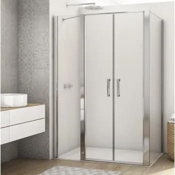Ronal DIVERA D22T32+D22F1 sprchový kout obdélníkový 100x80 cm Profil: Aluchrom, Sklo: Hladké čiré, Rozměr: 100x80 cm