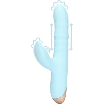 Vibrátor Shots Loveline Pulse Wave and Up-and-Down Moving Ring Arctic Blue 22,1 x 3,5 cm