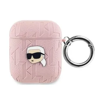Pouzdro na mobilní telefon Pouzdro KARL LAGERFELD pro Apple AirPods - umělá kůže - Karl - růžové