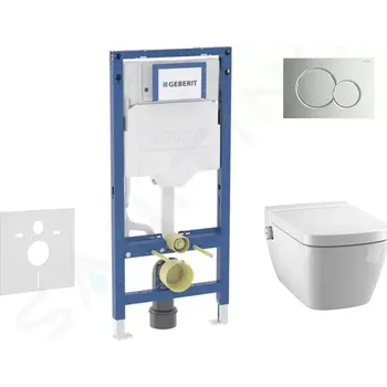 Geberit Duofix Set předstěnové instalace, klozetu TECEone a sedátka softclose, tlačítko Sigma01, lesklý chrom, SANI11CT1101
