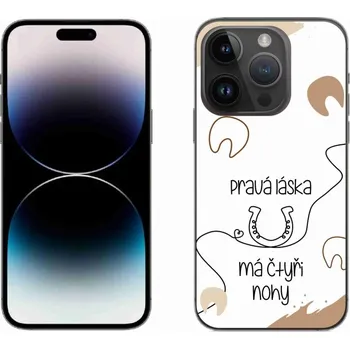 Pouzdro na mobilní telefon Gelový kryt mmCase na iPhone 14 Pro 6.1 - koňský motiv bílé pozadí