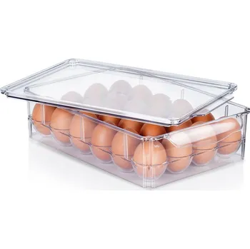 VILDE Úložná box na vajíčka, organizér na 24ks vajec, akryl transparentní