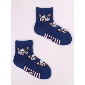ABS ponožky capáčky YO SKA0002C protiskluzové modré s pejsky velikosti ponožek: 14-15 ( EUR vel. 20-22)