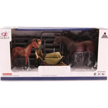 Figurka Sada kůň, hříbě a farmář a doplňky