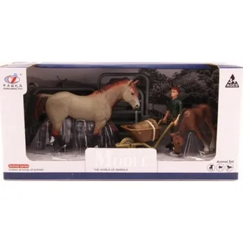 Figurka Sada kůň, hříbě a farmář - s doplňky