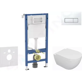 Geberit Duofix Set předstěnové instalace, klozetu Oudee a sedátka softclose, tlačítko Delta50, alpská bílá, SANI11CA3130B