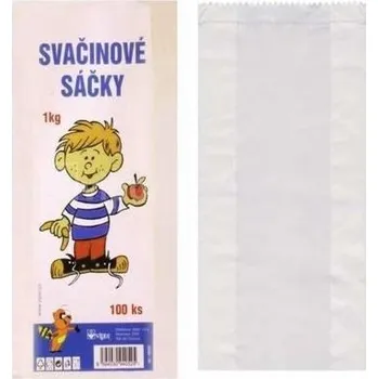 Sáček na potraviny Q Papírové sáčky svačinové bílé 1 kg, balení 100ks