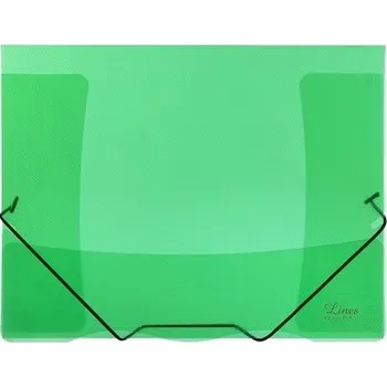 Karton P+P 3 klopé složky LINES A4 PP s gumičkou průhledné Barva: Zelená