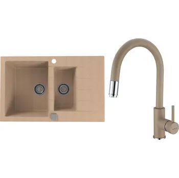 Granitový dřez Set Alveus (dřez Cadit 70 Beige 55 + baterie Delos Beige 55) SETA25131