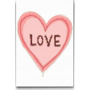 Diamantové malování Diamantové malování - Srdce LOVE Velikost: 40x60cm, Rámování: Pouze srolované plátno, Diamanty: Čtvercové