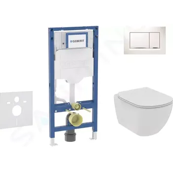 Geberit Duofix Set předstěnové instalace, klozetu Tesi a sedátka softclose, tlačítko Sigma30, bílá/chrom, SANI11CD3112