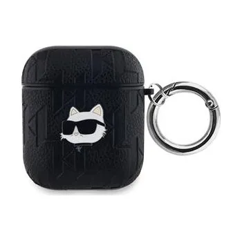 Pouzdro na mobilní telefon Pouzdro KARL LAGERFELD pro Apple AirPods - umělá kůže - kočka Choupette - černé