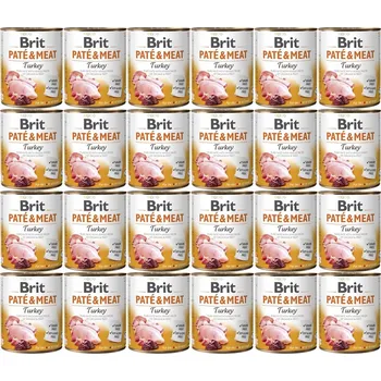 Pro psa BRIT Paté & Meat Turkey - vlhké krmivo pro psy - 24x800g