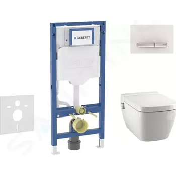 Geberit Duofix Set předstěnové instalace, klozetu TECEone a sedátka softclose, tlačítko Sigma50, alpská bílá, SANI11CT3107