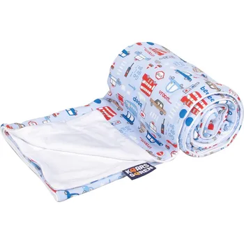 Dětská deka Kaarsgaren Oboustranná bambusová deka světlemodrá auta