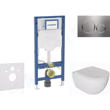 Geberit Duofix Set předstěnové instalace, klozetu Oudee a sedátka softclose, tlačítko Sigma20, nerez, SANI11CA6101B