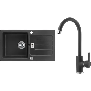 Granitový dřez Set Alveus (dřez Victoria 30 Black 91 + baterie Tonia Black 91) SETA25433