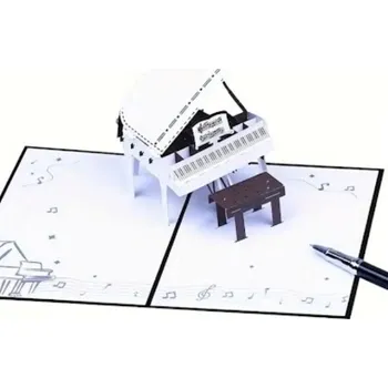 Přání klavír 3D v bílé barvě