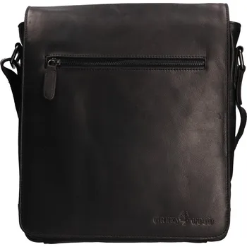Pánská aktovka Pánská kožená taška přes rameno Greenwood Lowan - černá