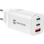 Nabíječka / EU napájecí adaptér TACTICAL Flashbang - USB-A + 2x USB-C - 65W - GaN - bílá