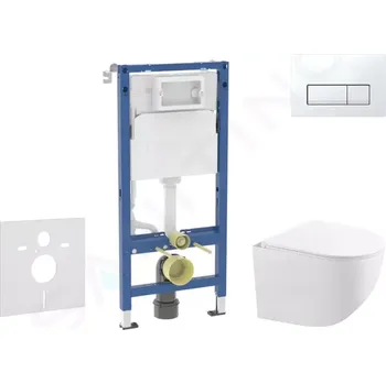 Geberit Duofix Set předstěnové instalace, kompaktního klozetu Gaia a sedátka softclose, tlačítko Delta50, alpská bílá, SANI11CA3151B