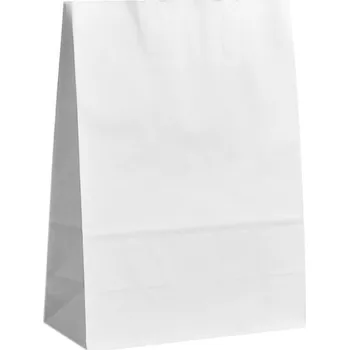 Nákupní taška Europapier Papírová taška velká s plochým uchem 32x12x41cm, bílá, do 8 kg