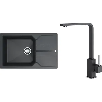 Granitový dřez Set Alveus (dřez Record 40 Black 91 + baterie Afra Black 91) SETA25408