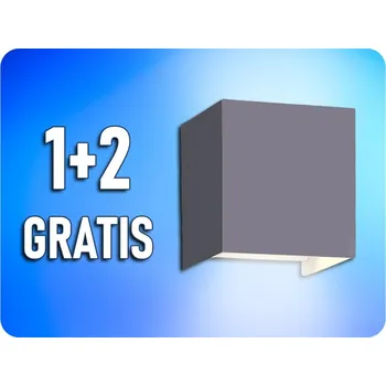 Nástěnné svítidlo LED nástěnné svítidlo LEDOM 2x3W, 450lm, IP54, šedé, 1+2 zdarma! Teplá bílá [478160]