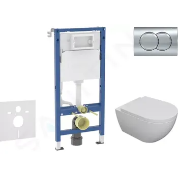 Geberit Duofix Set předstěnové instalace, klozetu Oudee a sedátka softclose, tlačítko Delta01, lesklý chrom, SANI11CA1104B