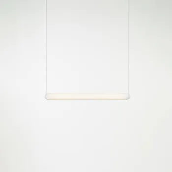 Brokis Lineární svěšené svítidlo ze skla Puro Solo Horizontal Délka: 630 mm, Barva skla: Tmavě šedá, Povrch montury: Černý matný komaxit PC01125_001