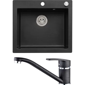 Granitový dřez Set Alveus (dřez Cortina 160 Black 91 + baterie Nina Black 91) SETA25353