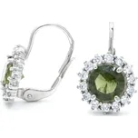 Stříbrné náušnice s vltavínem Vori