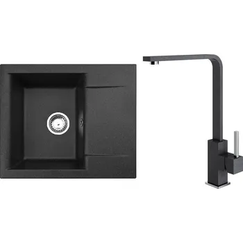 Granitový dřez Set Alveus (dřez Gem 20 Black 91 + baterie Afra Black 91) SETA25214