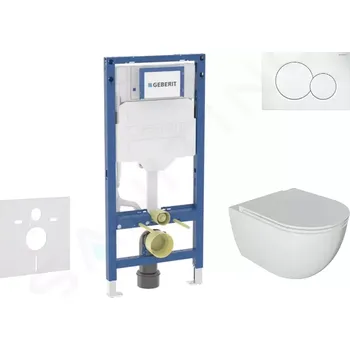 Geberit Duofix Set předstěnové instalace, klozetu Oudee a sedátka softclose, tlačítko Sigma01, alpská bílá, SANI11CA3113B