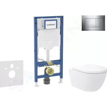 Geberit Duofix Set předstěnové instalace, klozetu Oudee Vortex a sedátka softclose, tlačítko Sigma30, chrom, SANI11CA1147B