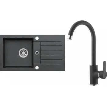 Granitový dřez Set Alveus (dřez Niro 130 Black 91 + baterie Tonia Black 91) SETA25394