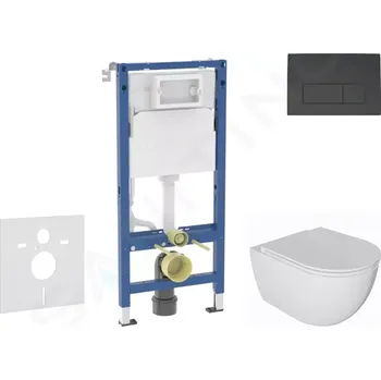 Geberit Duofix Set předstěnové instalace, klozetu Oudee a sedátka softclose, tlačítko Delta50, matná černá, SANI11CA5132B