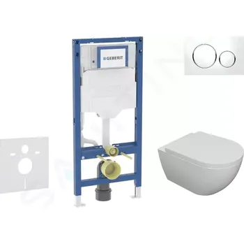 Geberit Duofix Set předstěnové instalace, klozetu Oudee a sedátka softclose, tlačítko Sigma20, bílá/chrom, SANI11CA3103B