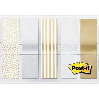 Samolepící bloček 3M Post-it 684 samolepící plastové metalické záložky, 5x20 záložek, 12x43 mm