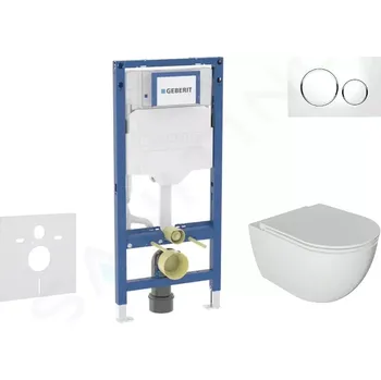 Geberit Duofix Set předstěnové instalace, klozetu Oudee a sedátka softclose, tlačítko Sigma20, bílá/chrom, SANI11CA3114B