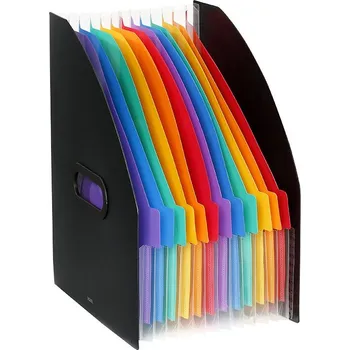 Archivační box Viquel Rainbow Class, stojan na časopisy s přihrádkami , černá, 12 částí, PP