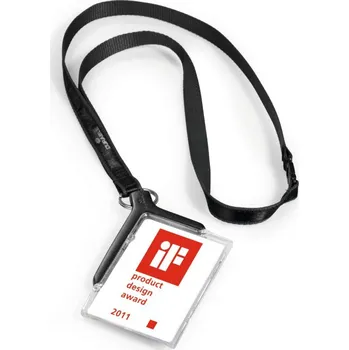 Obal na doklad DURABLE 8207, akrylové čiré pouzdro na jednu ID kartu 54x85 mm s textilní páskou