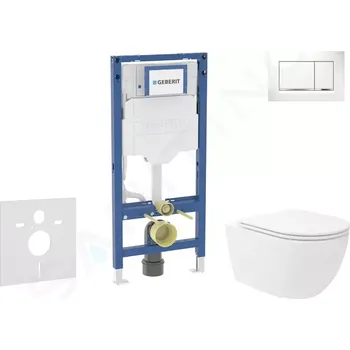Geberit Duofix Set předstěnové instalace, klozetu Oudee Vortex a sedátka softclose, tlačítko Sigma30, bílá/chrom, SANI11CA3186B