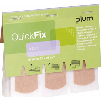 Náplast plum QuickFix PLUM, pružná náplast textilní - náplň do zásobníku, 45 ks