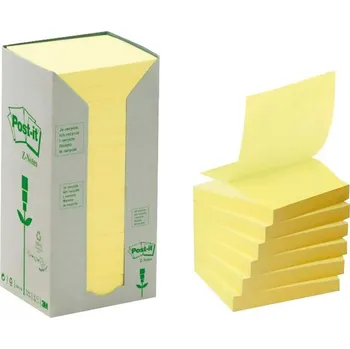 Samolepící bloček 3M Post-it samolepící recyklovaný bloček 330-1T, rozměr 76x76 mm, 16x100 lístků, tvar Z